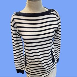 Kate Spade Striped Navy & White Boatneck Shirt- size XXS